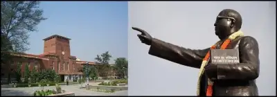 दिल्ली विश्वविद्यालय: कैंपस से हटाई गई अंबेडकर की मूर्ति दोबारा लगाए जाने की मांग