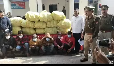 नोएडा पुलिस ने 1.5 करोड़ का गांजा पकड़ा, मां-बेटे समेत 7 तस्कर गिरफ्तार