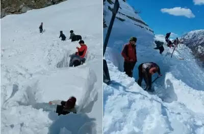 केदारनाथ पैदल मार्ग से बर्फ हटाने का काम शुरू, 25 मजदूर जुटे