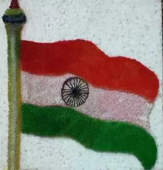 गब्बर सिंह का 14440 चावल के दानों से बना ये तिरंगा देखिये