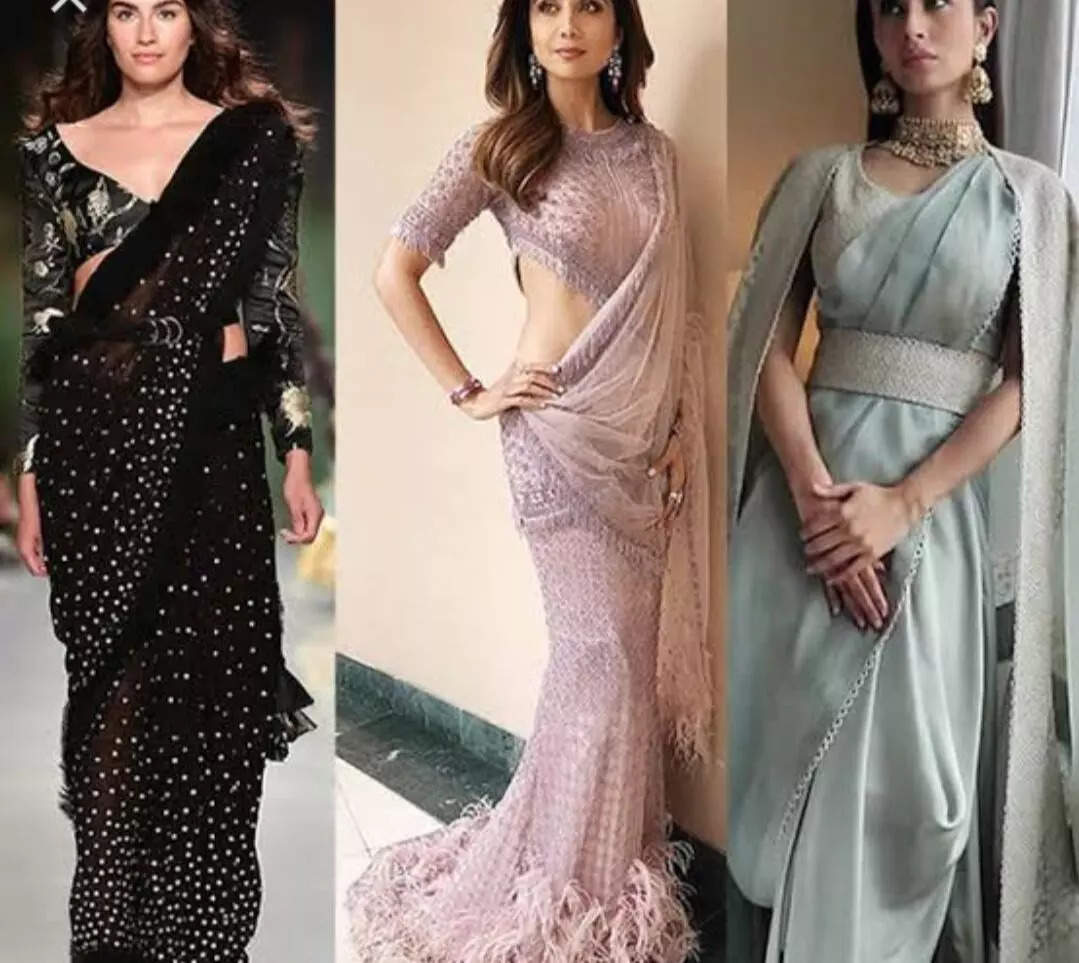 Winter Saree Look: Winter Saree Style, Winter Saree Blouse for ladies,  Winter Saree Blouse Fabric for girls, farewell | Times Now Navbharat
