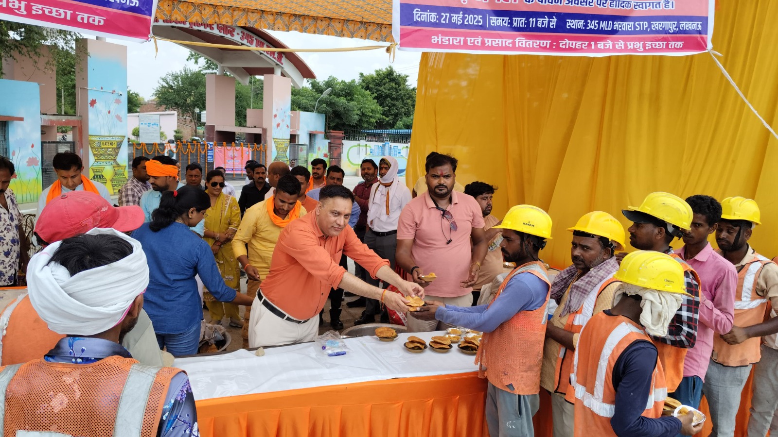 Sundarkand and Bhandara organized at Bharwara STP on the third Tuesday of Jyeshtha month