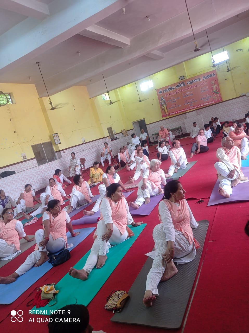 Children perform Surya Namaskar