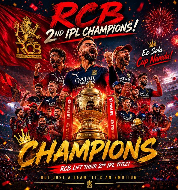 Royal Challengers Bengaluru&nbsp; Champion IPL 2026 