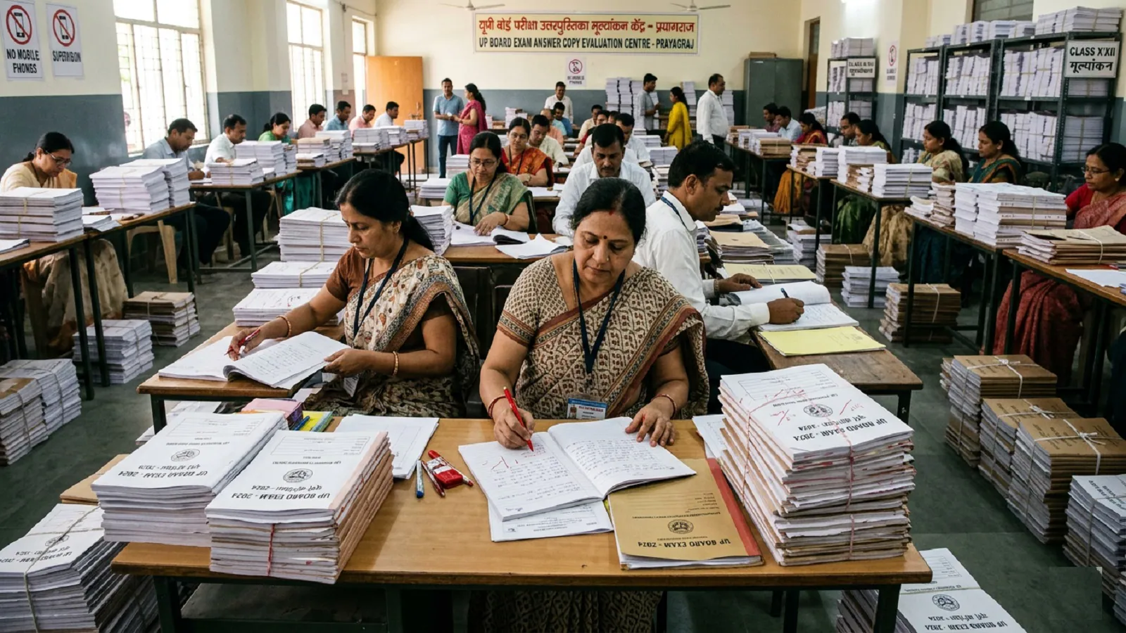 UP Board Evaluation 2026: लखनऊ मण्डल में मूल्यांकन का कार्य आधा करीब, 47 प्रतिशत कॉपियां जांची गईं