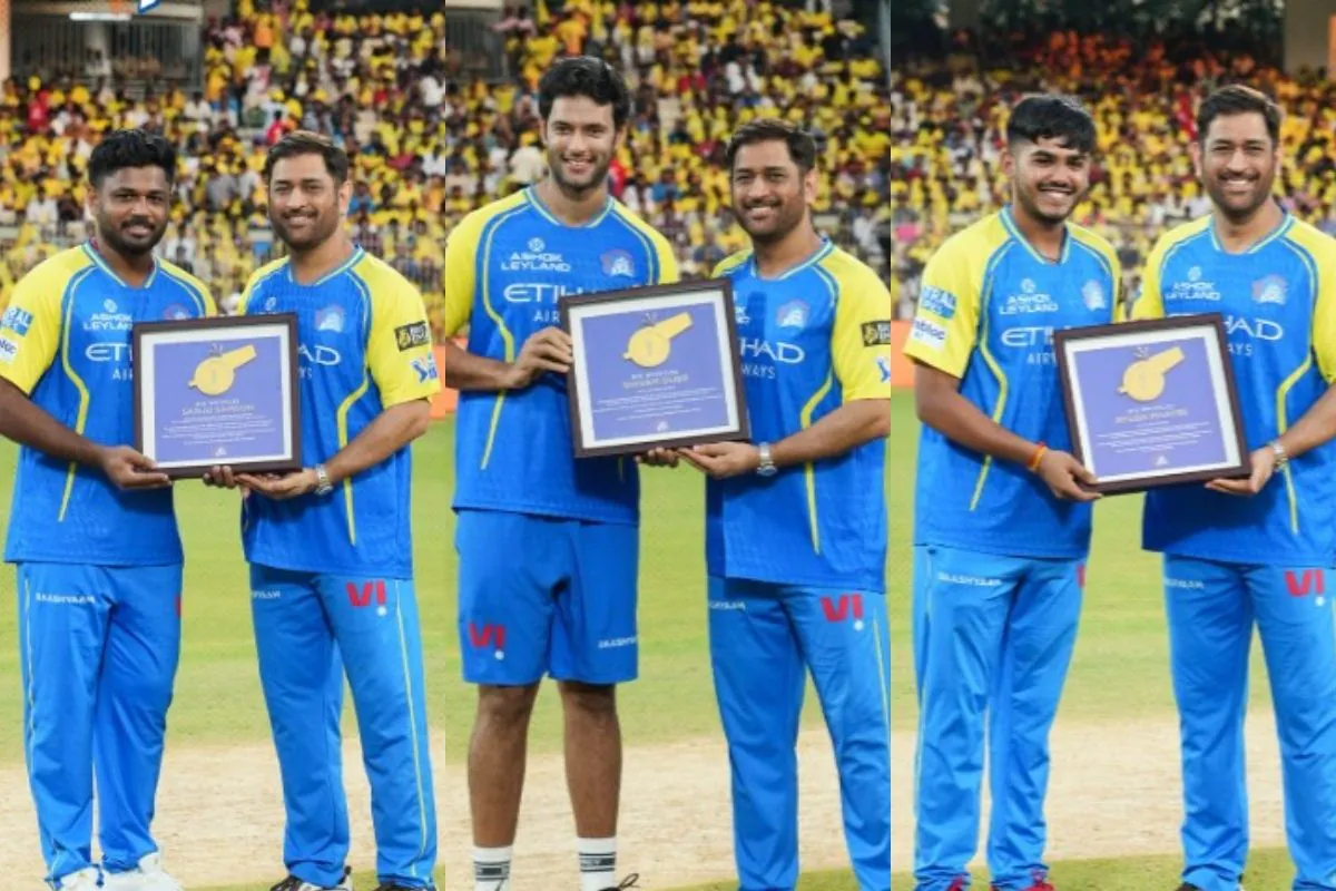 &nbsp;चेपॉक में एमएस धोनी ने वर्ल्ड चैंपियंस को किया सम्मानित 'रोर 2026' इवेंट में उमड़ा फैंस का सैलाब