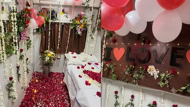 ट्रेन के 1st AC केबिन को बना डाला 'हनीमून सुइट', गुलाब और गुब्बारों से सजावट का वीडियो वायरल होने के बाद TTE सस्पेंड