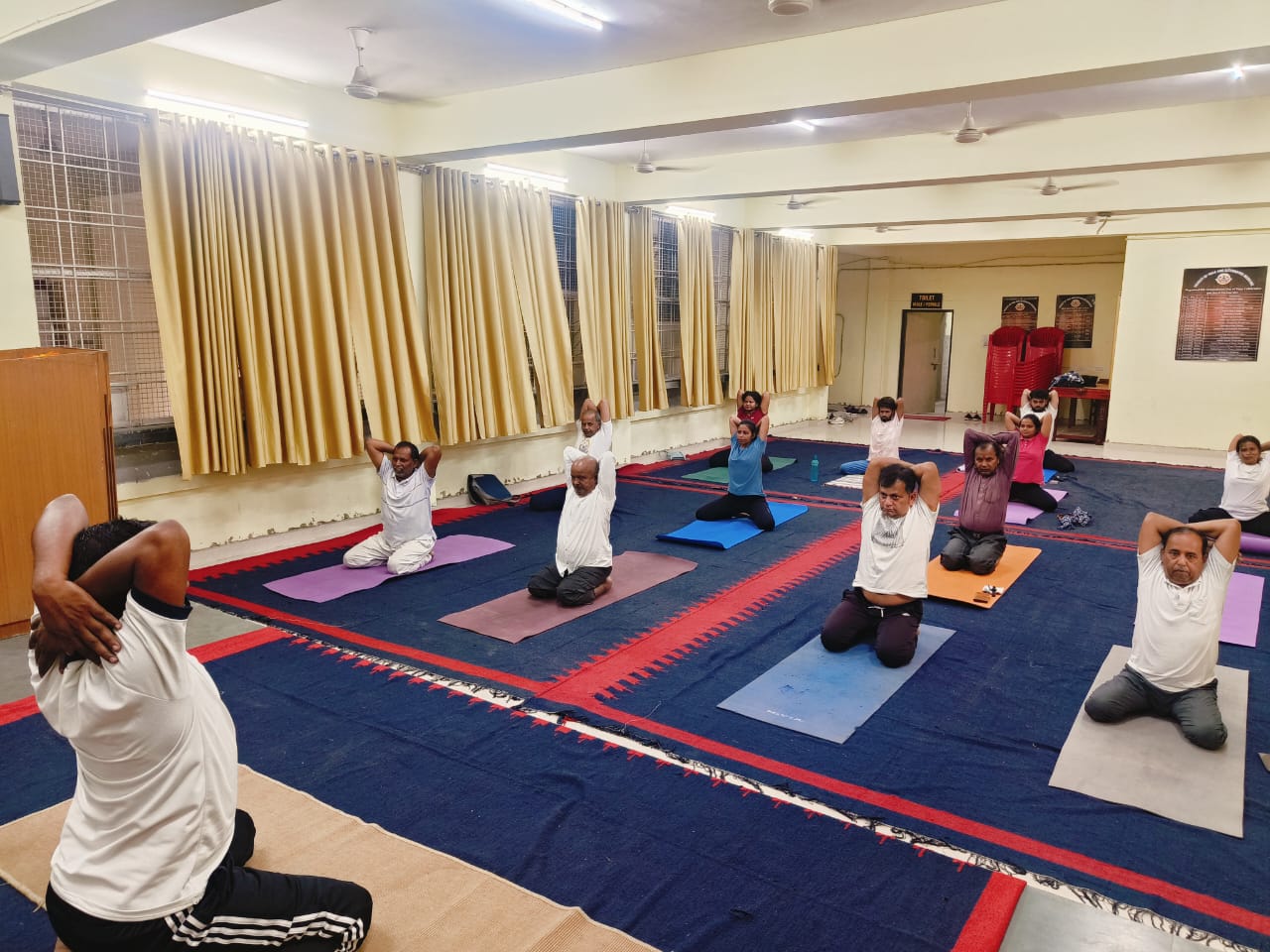 Under the auspices of Inter University Center for Yoga Sciences, Yoga Hall of Faculty organized a yoga practice camp