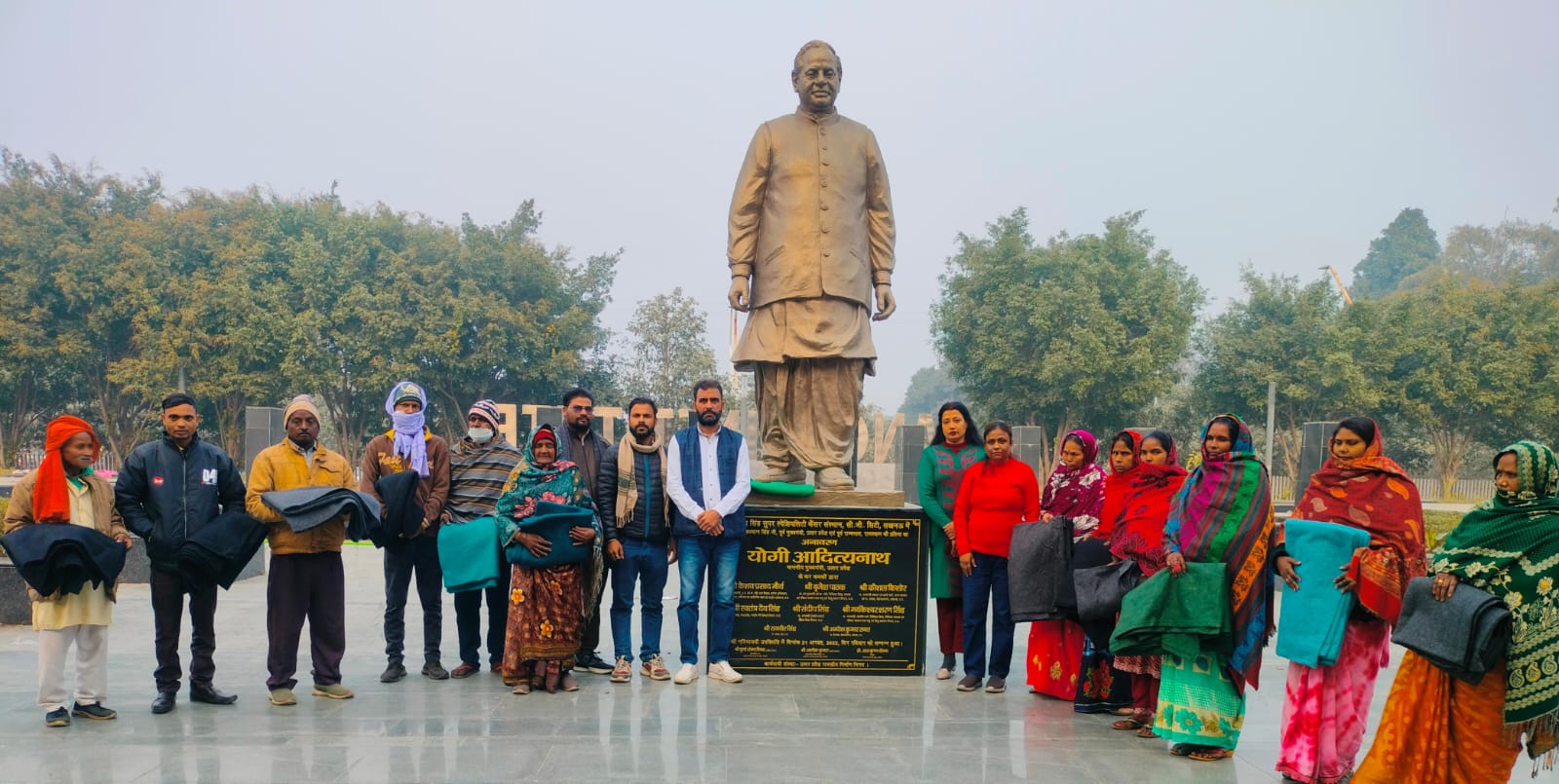 On New Year, the United Industry Trade Board distributed blankets at the Cancer Institute.
