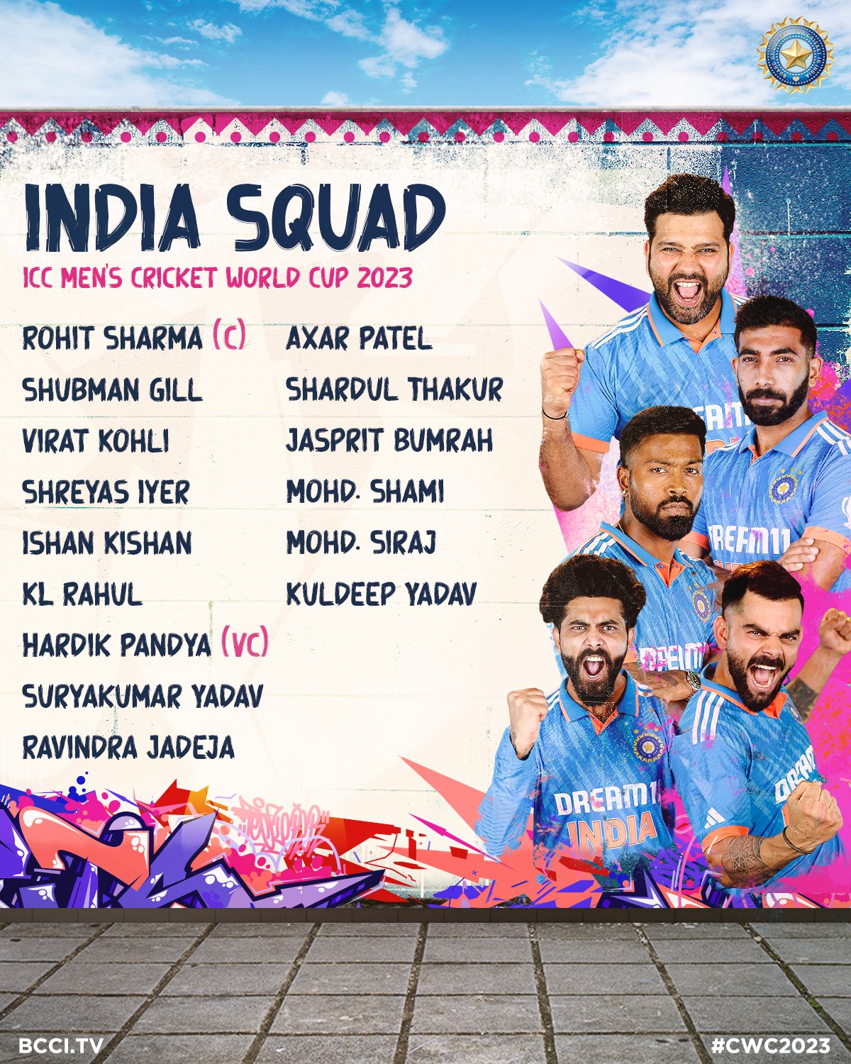 World Cup 2023: Announcement of the Indian Cricket Team for the World Cup