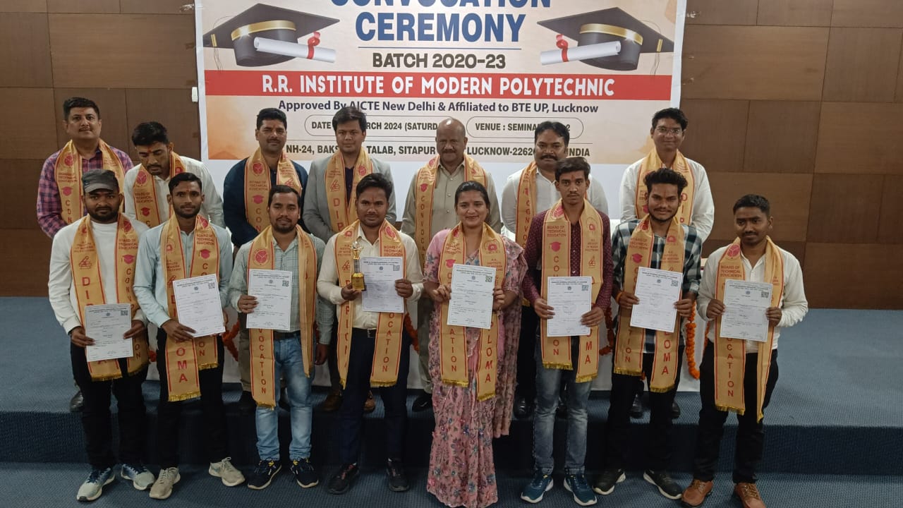 Convocation ceremony organized for the pass out students of Diploma Batch 2020-23 at RR Institute of Modern Polytechnic.
