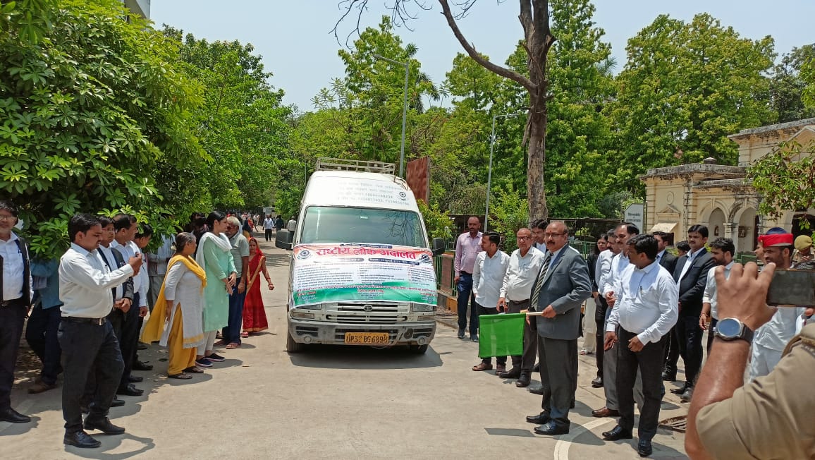 The district judge flagged off the campaign vehicle