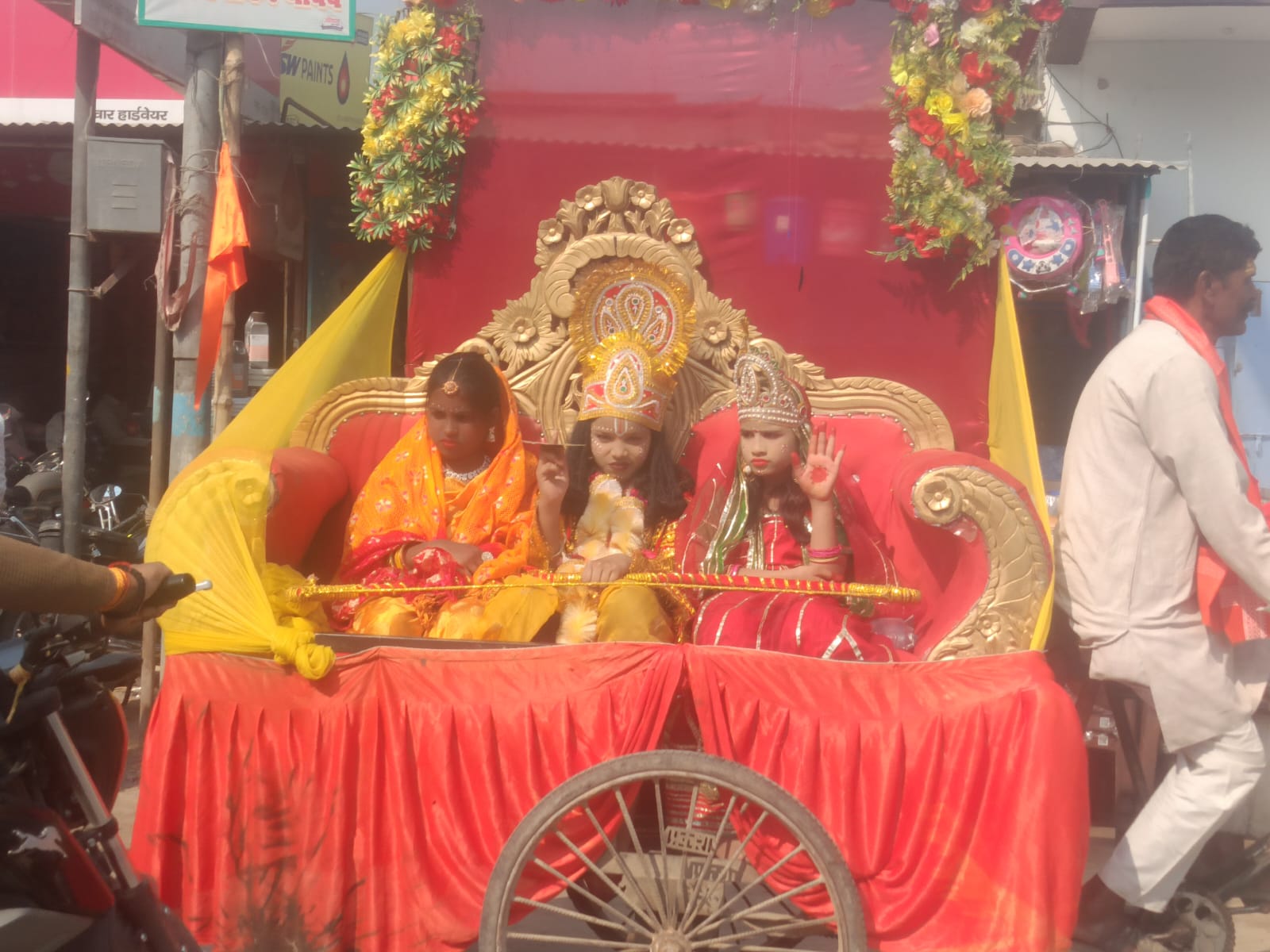 Grand Shiva procession on Mahashivratri, attractive tableau with musical instruments