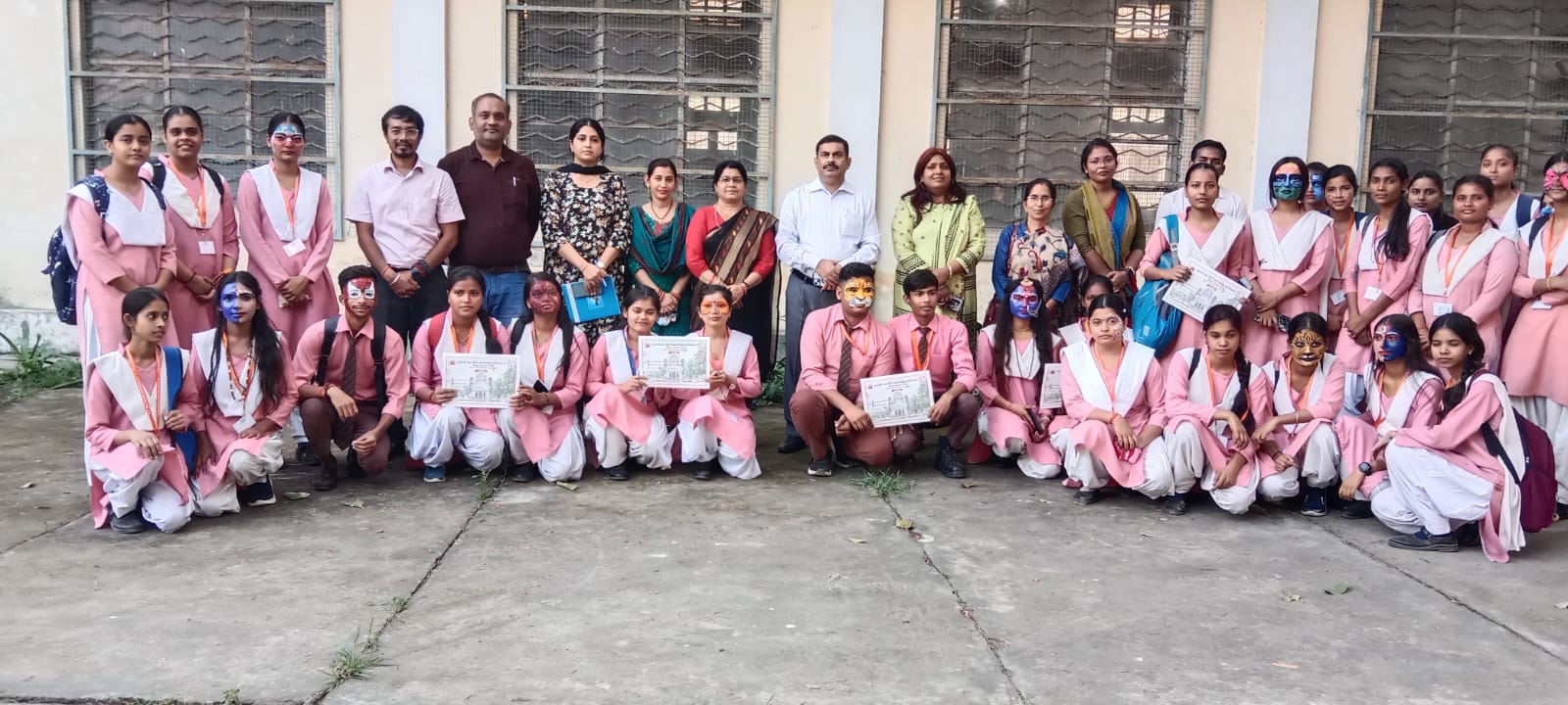 A face painting competition was successfully organized at MLK PG College.