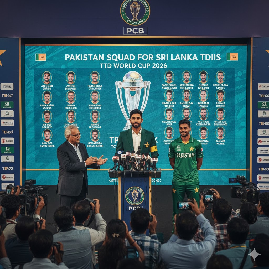 Create your image टी20 वर्ल्ड कप 2026 से पहले पाकिस्तान ने श्रीलंका सीरीज के लिए घोषित किया स्क्वाड, सलमान अली आगा बने कप्तान