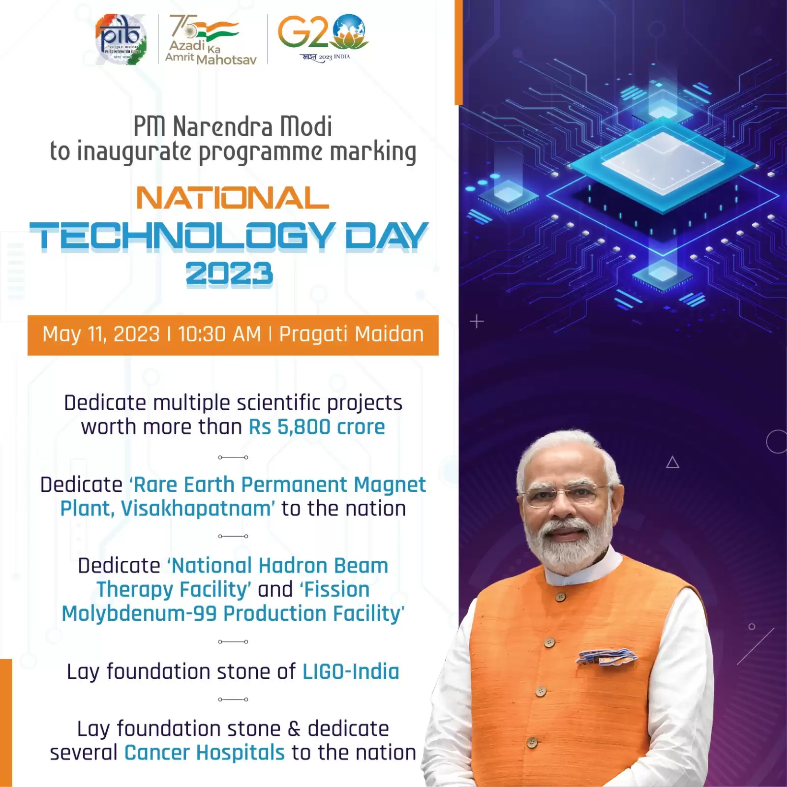 National technology day inauguration by pm modi 