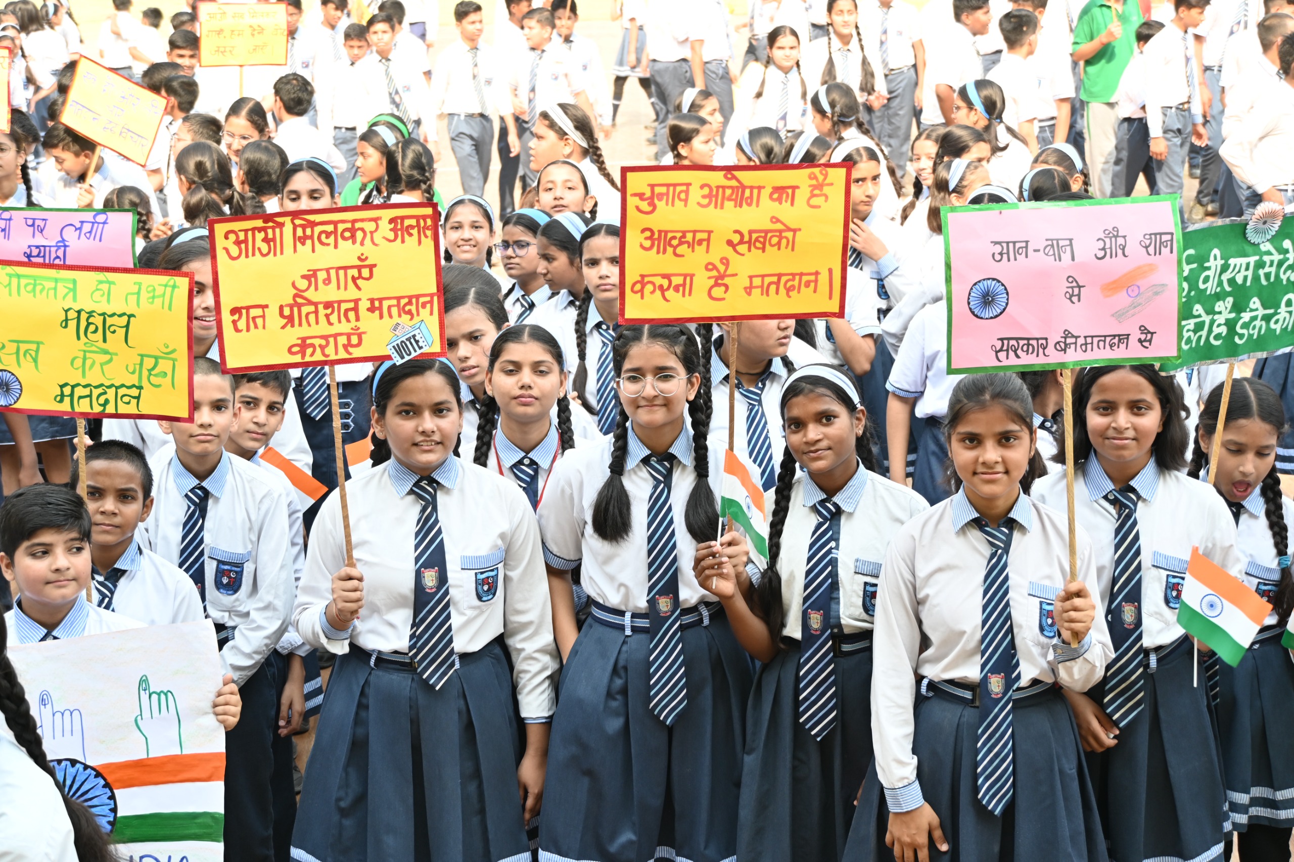Children of St. Joseph's College located in Ruchikhand took out voter awareness rally.