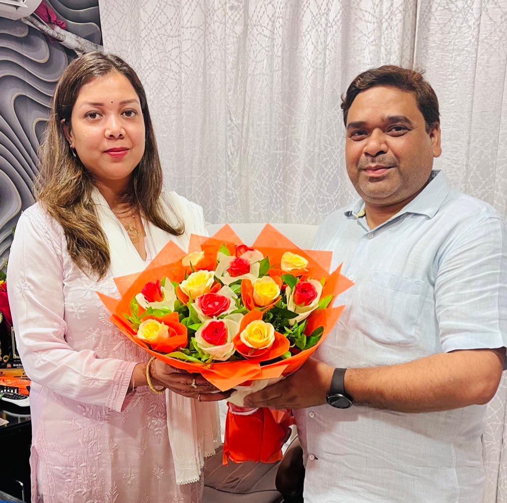 Social worker and educationist Dr. Arvind Tripathi congratulated Dr. Priyanka Maurya together