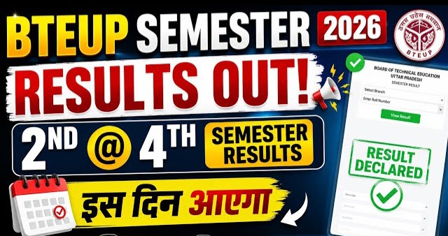 बीटीईयूपी ने जारी किया सम सेमेस्टर एवं वार्षिक परीक्षा-2026 का परिणाम, दूसरे सेमेस्टर का रिजल्ट 66.90% और चौथे का 90.85%