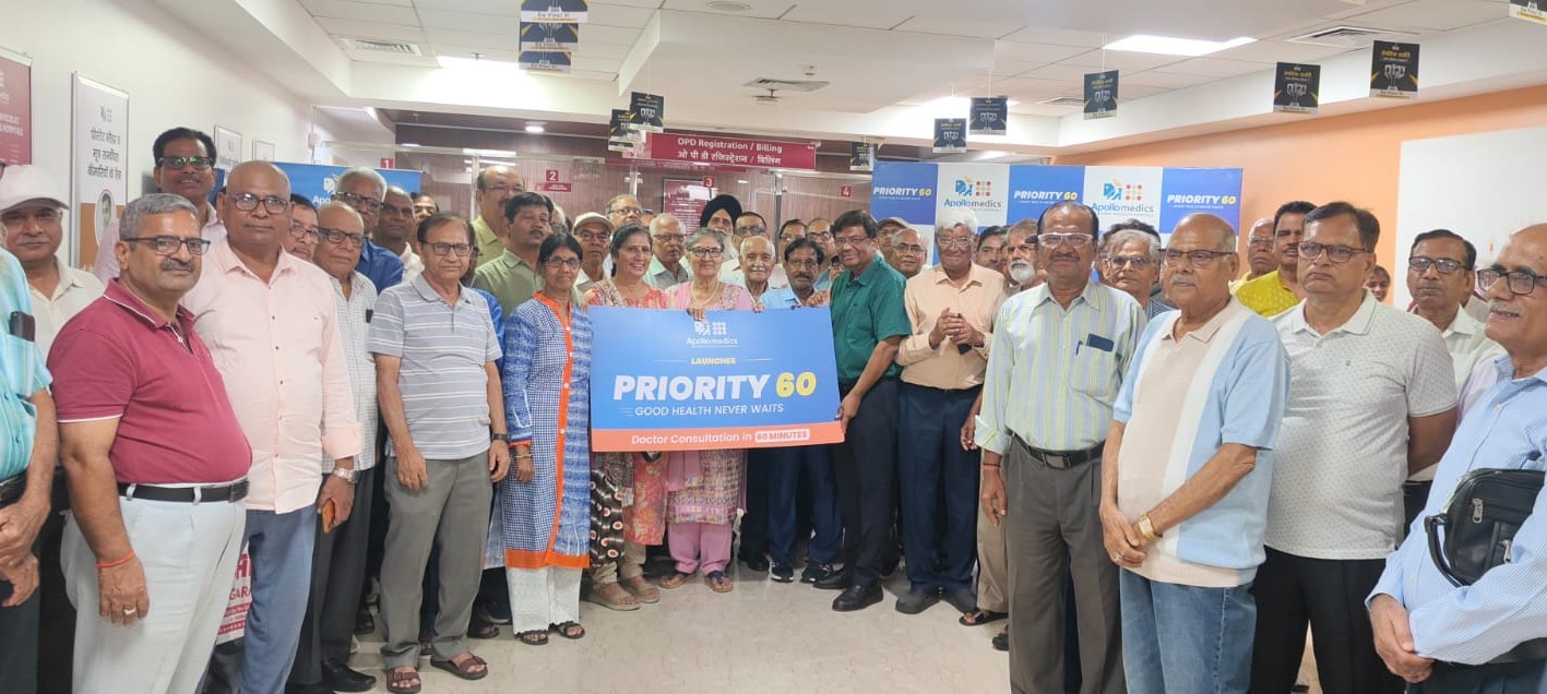 बुज़ुर्गों और बच्चों को अब नहीं करना पड़ेगा लंबा इंतज़ार, 60 मिनट में मिलेगी डॉक्टरी सलाह - &lsquo;प्रायोरिटी 60 गुड हेल्थ नेवर वेट्स&rsquo; पहल के तहत अपोलो देगा सबसे संवेदनशील वर्गों को प्राथमिकता