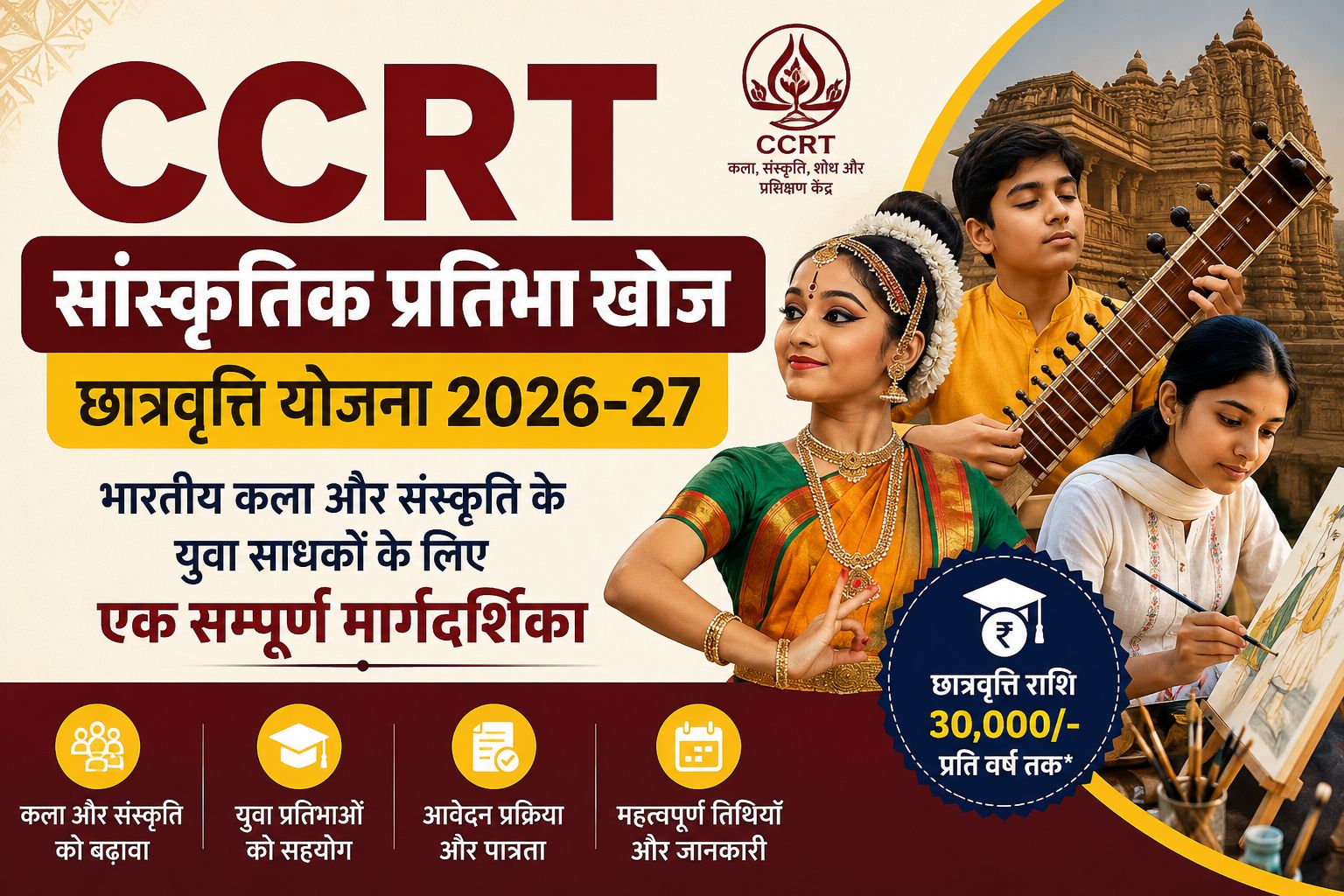 सांस्कृतिक प्रतिभा खोज छात्रवृत्ति योजना 2026-27 में आवेदन प्रारम्भ