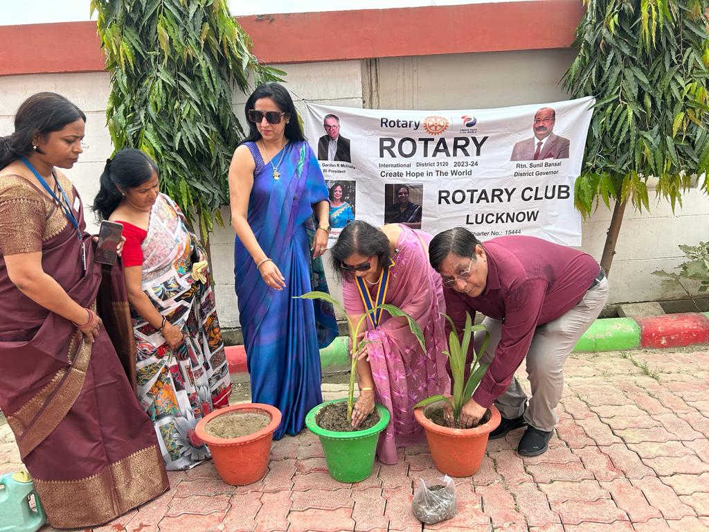 Tree plantation by rotary club 