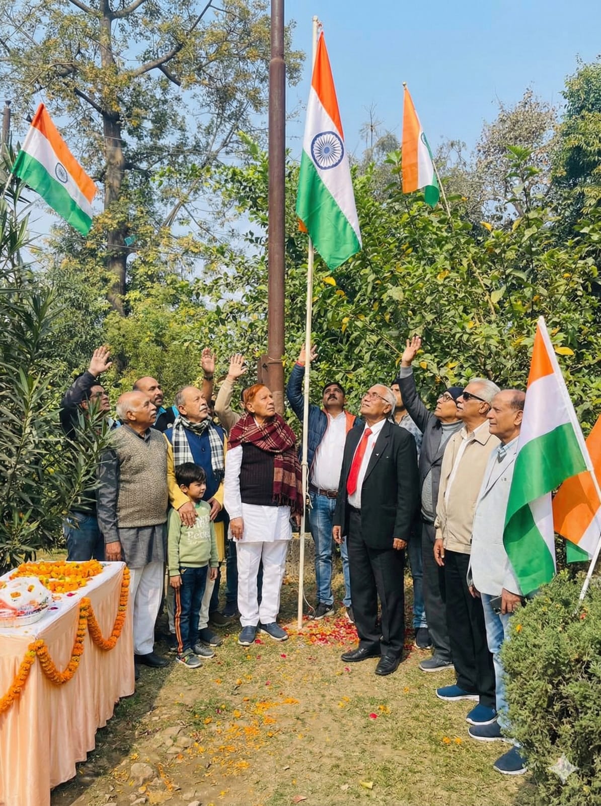 The 77th Republic Day was celebrated with great fanfare in Sector-5.