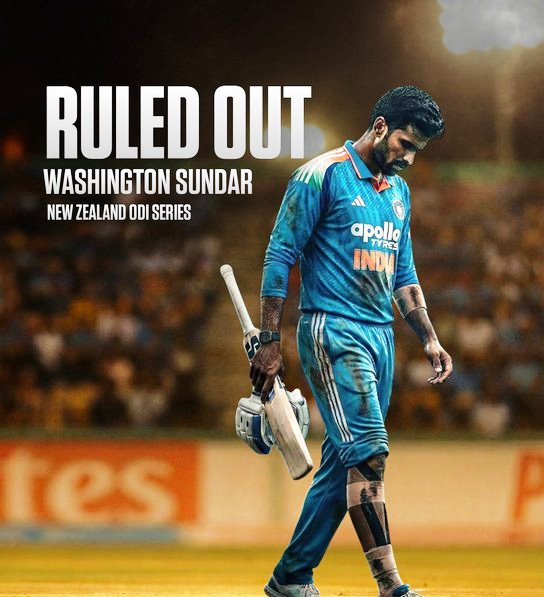 Washington Sundar Ruled Out