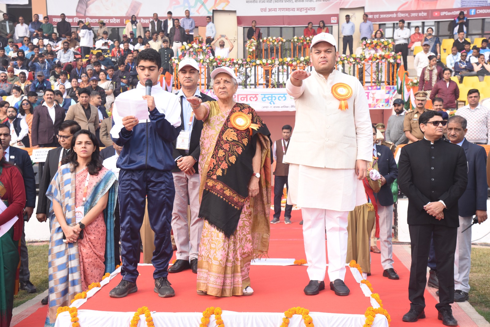 &lsquo;मुस्कुराईये कि आप लखनऊ में हैं&lsquo;&lsquo;- के संदेश के साथ 26 नवंबर 2024 से 05 दिवसीय राष्ट्रीय एथलेटिक्स प्रतियोगिता का शुभारंभ जोर-शोर से गुरु गोविन्द सिंह स्पोर्ट्स कालेज कुर्सी रोड लखनऊ में शुरू हुआ  असम, दमन-दीव एवं दादर नगर हवेली, केरल, मणिपुर, त्रिपुरा सहित देश के विभिन्न कोनों से आए खिलाड़ी खेल के इस समागम मंे देंगे एक दूसरे को कड़ी चुनौती