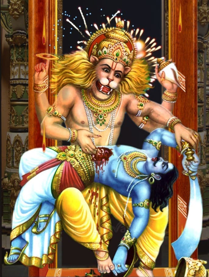 Lord Narasimha bestows strength and wisdom for the welfare of living beings.