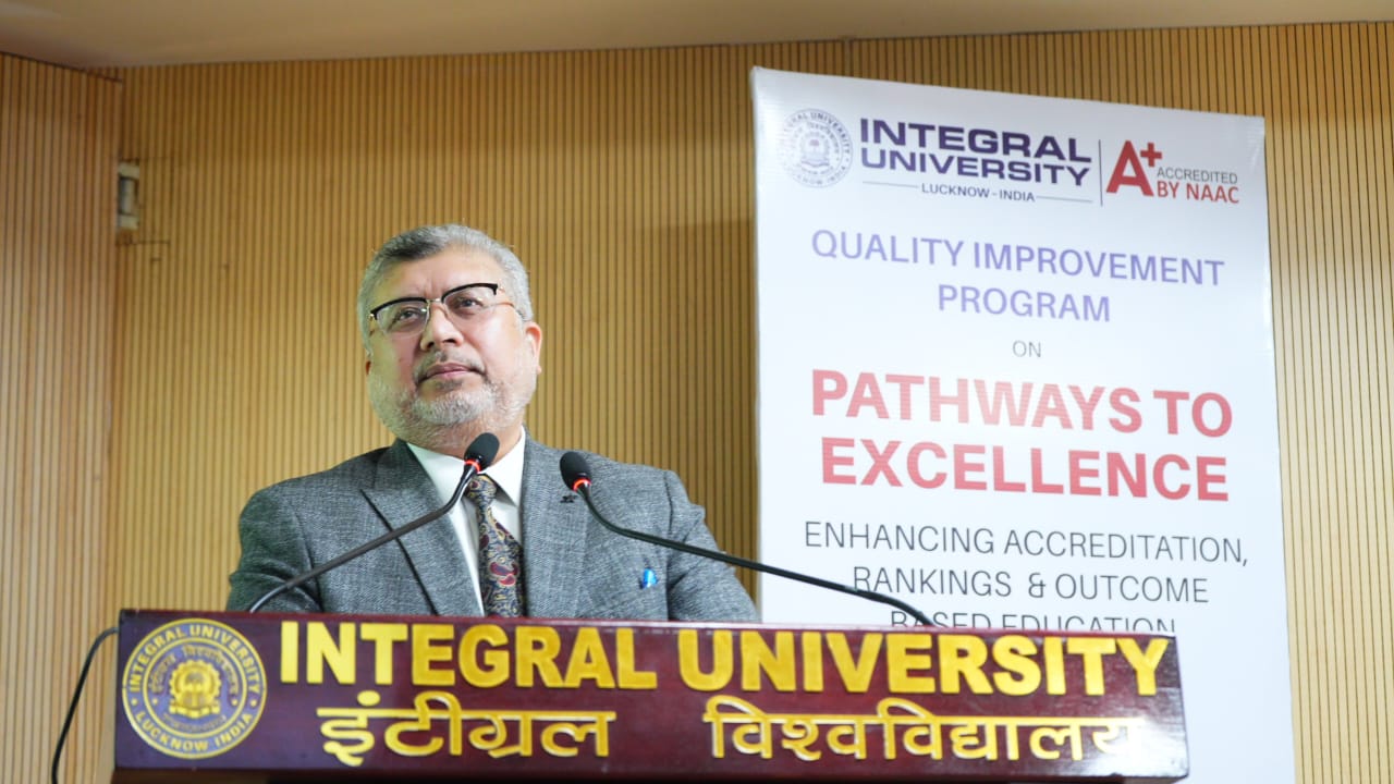 Lucknow: The Internal Quality Assurance Cell (IQAC) of the Integral University, Lucknow organised a Quality Improvement Program titled “Pathways to Excellence: Enhancing Accreditation, Rankings, & Outcome Based Education” on 8th May 2024. 